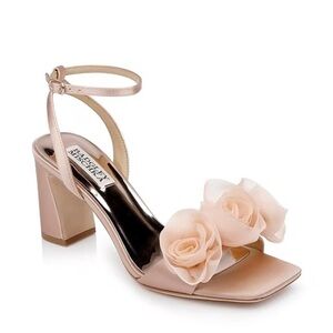 Badgley Mischka Nude Floral Heels